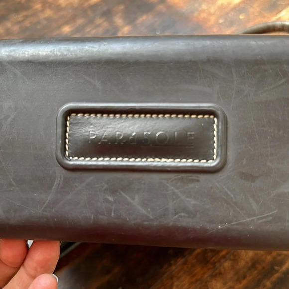 Vintage Dooney and Bourke zip zip satchel black leather Parasole rubber bottom - Picture 7 of 16